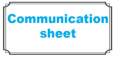 Communication sheet